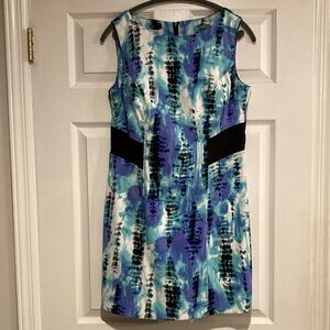 Dress Barn Blue Sheath Mini Dress Sleeveless Crew Neck